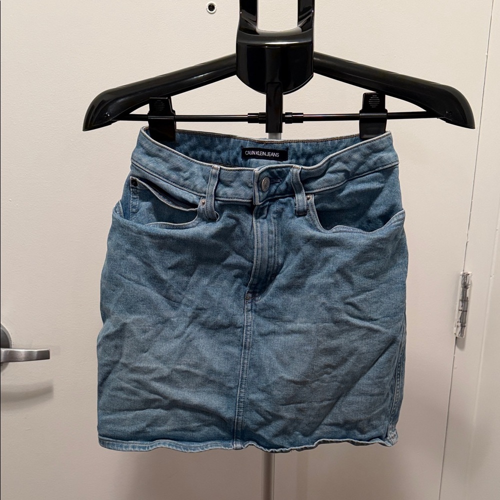 Calvin Klein Light Blue Mini Skirt